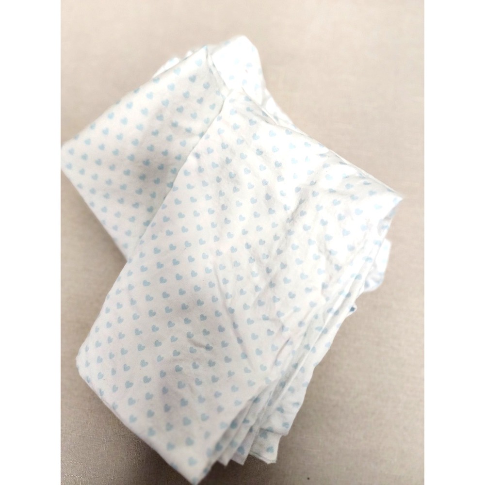 Beddy's Set of 2 Pillow Cases‎ White with Blue Hearts  24x19